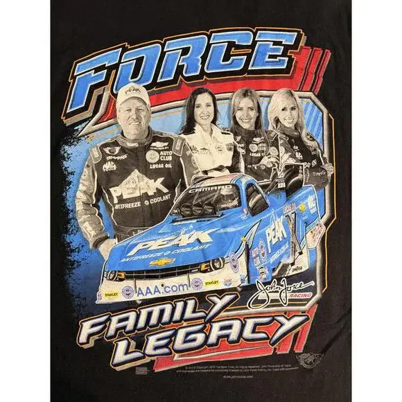 Y2k Force Family Legacy Racing Black Graphic Tee XXL - Picture 4 of 5